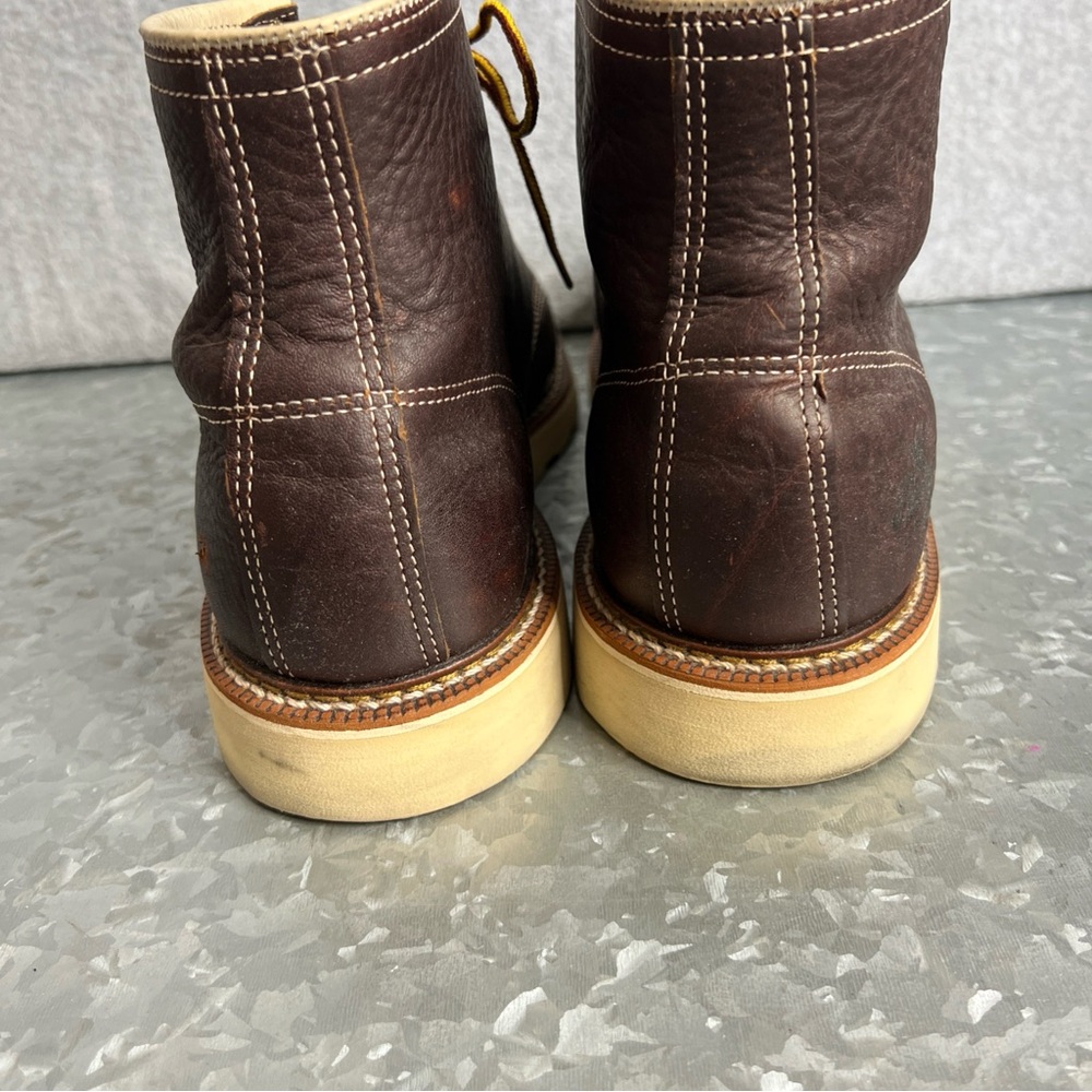 Thorogood American Heritage 6" Safety Toe Work Boot Max Wear Wedge Brown Leather - Picture 7 of 16